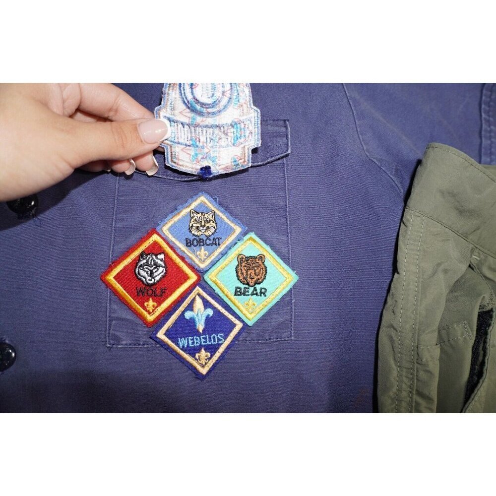 Vintage Youth Boy Scouts of America BSA Uniform Set Shirt w Patches Shorts Large - Picture 10 of 16